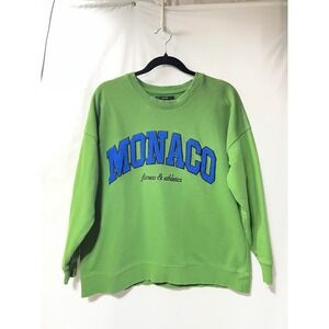 Forever 21 Monaco Fitness & Athletics Graphic Sweatshirt Green Blue Small